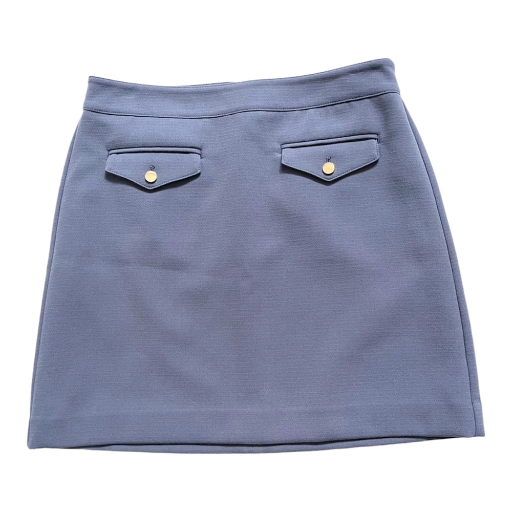 Ann Taylor LOFT SZ 10 Blue Skirt Gold Pocket - Picture 2 of 7